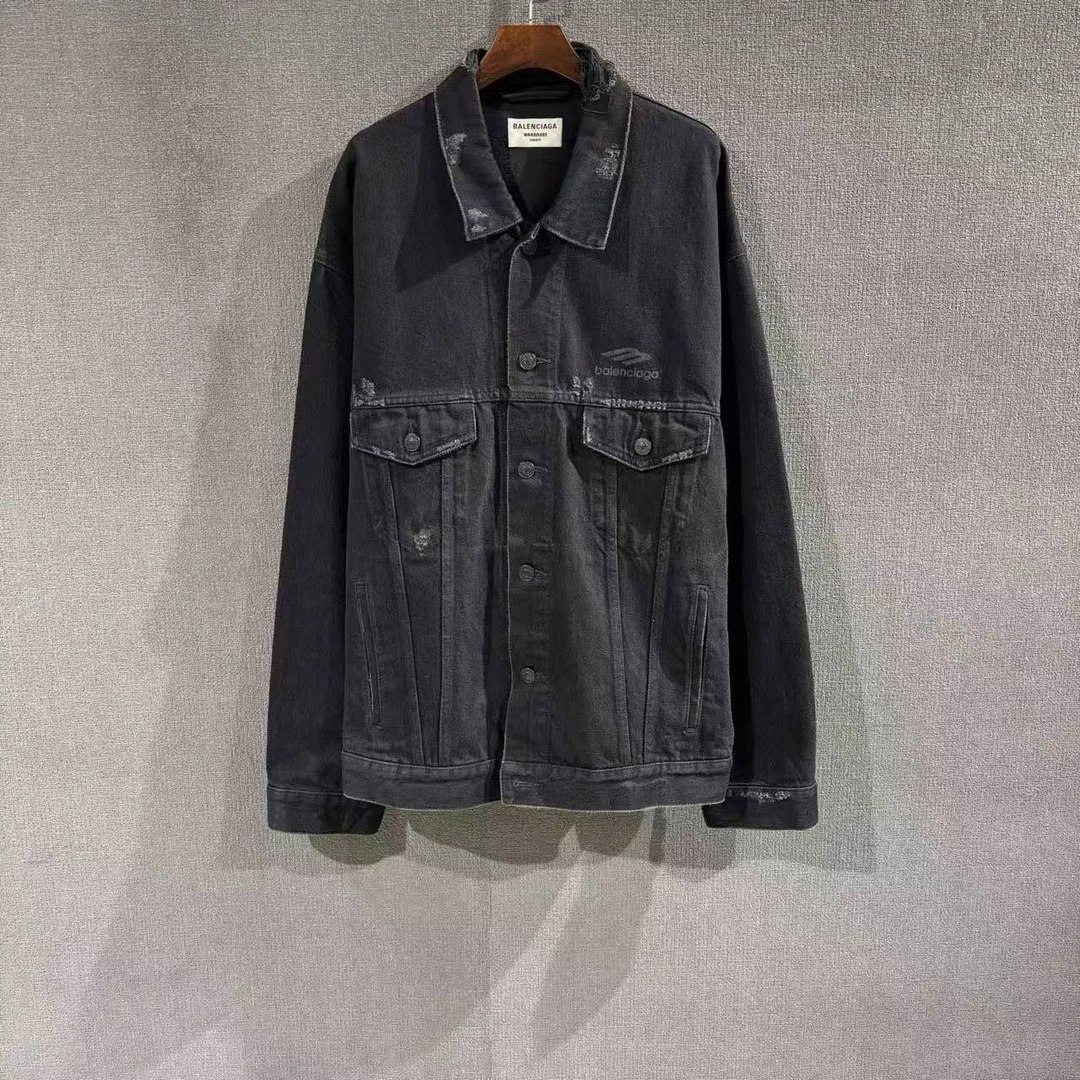 99新 Balenciaga/巴黎世家 (pm）3B做旧牛仔外套 99新s码/3769