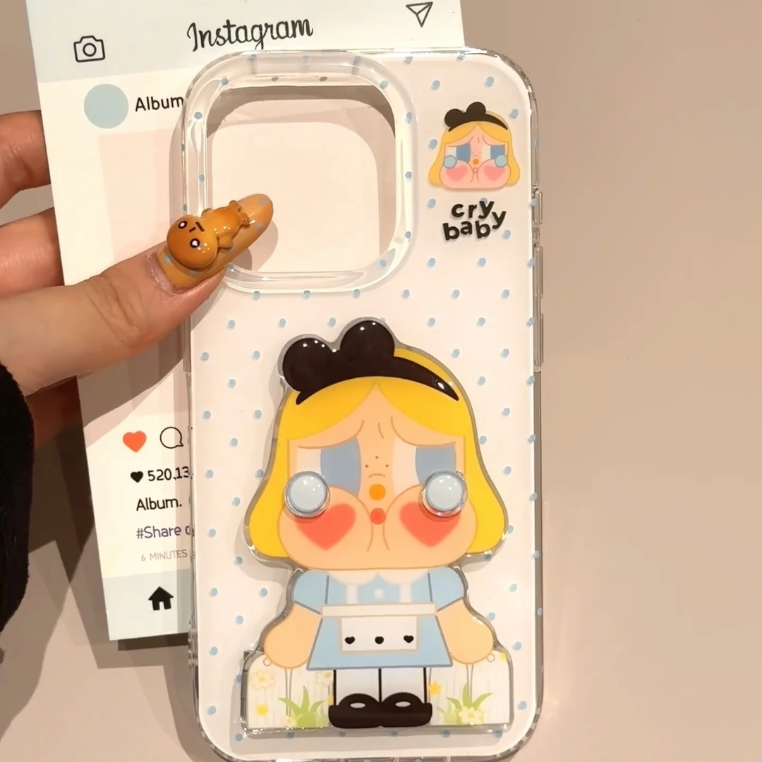波点哭娃适用苹果iphone小米15promax防摔vivo华为oppo手机壳女
