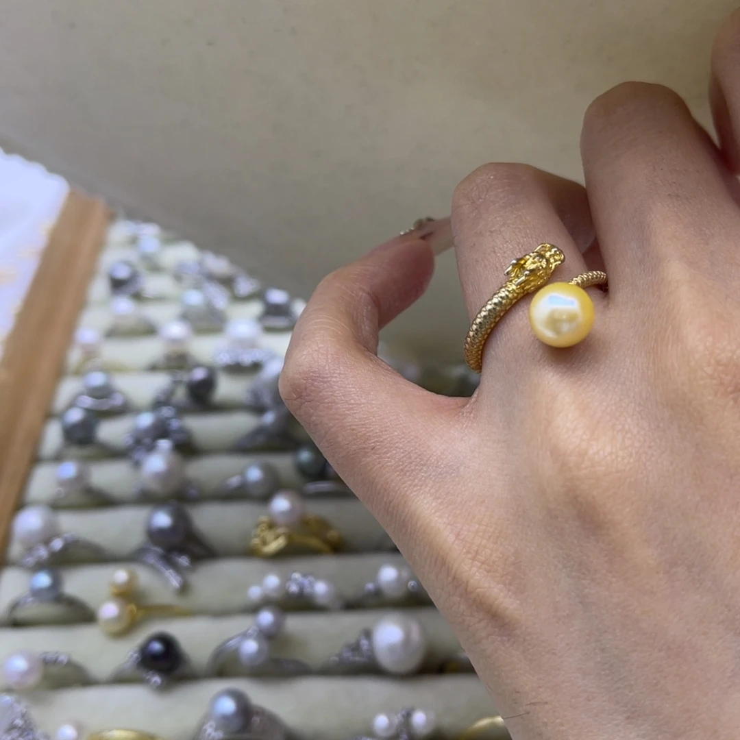 银S925镶嵌海水珍珠戒指