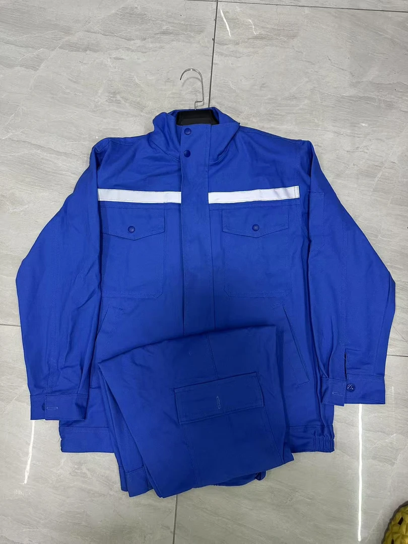 夏季中厚全棉立领反光条工作服套装防烫耐磨船厂电焊工劳保服定制