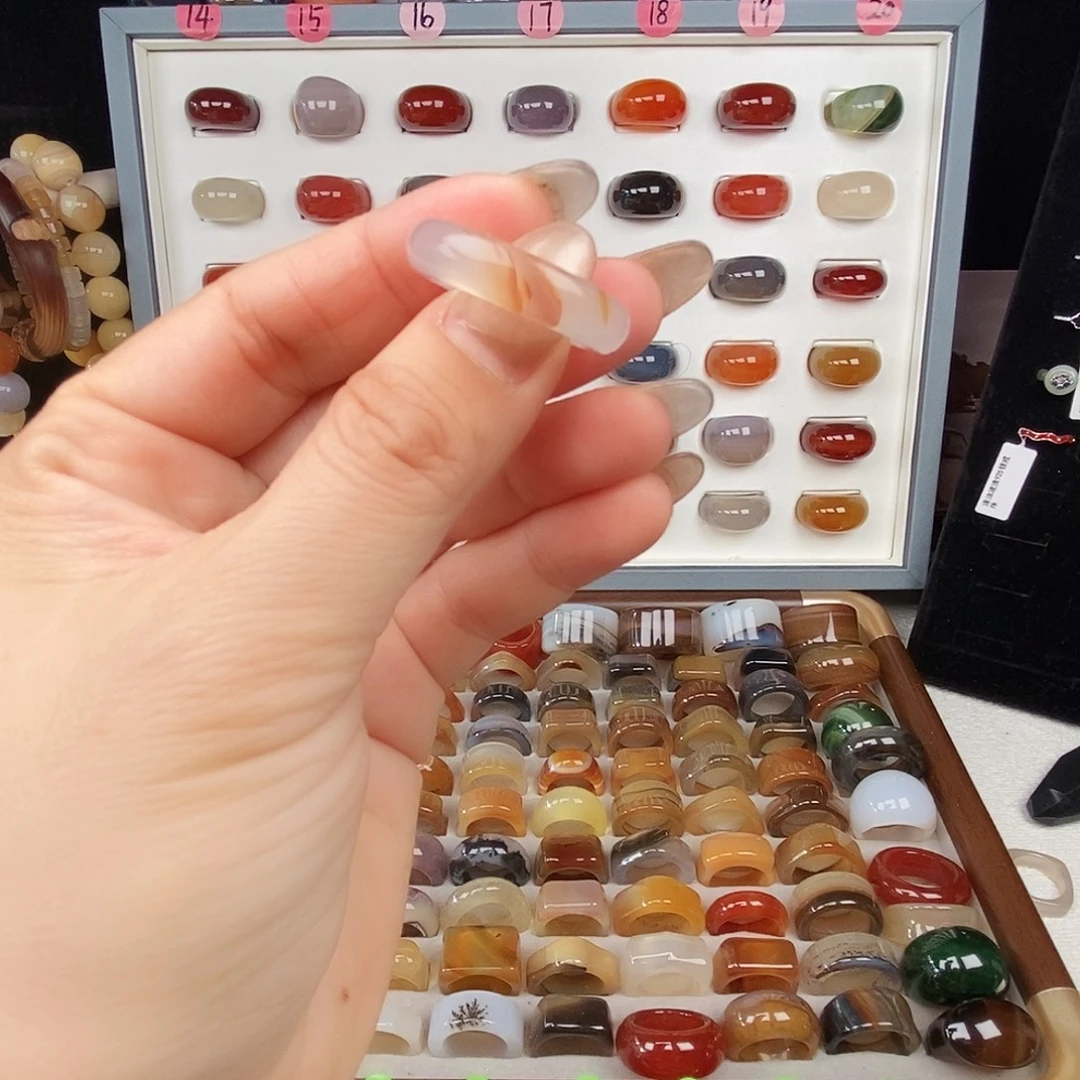 玛瑙/玉髓合金戒指粉龙纹微瑕不退换