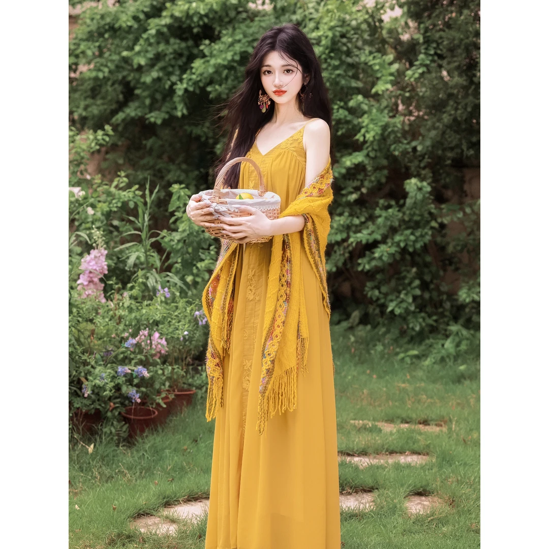 海盐甜美连衣裙洋气衣服女温婉经典浪漫精致高定小众气质流行百搭