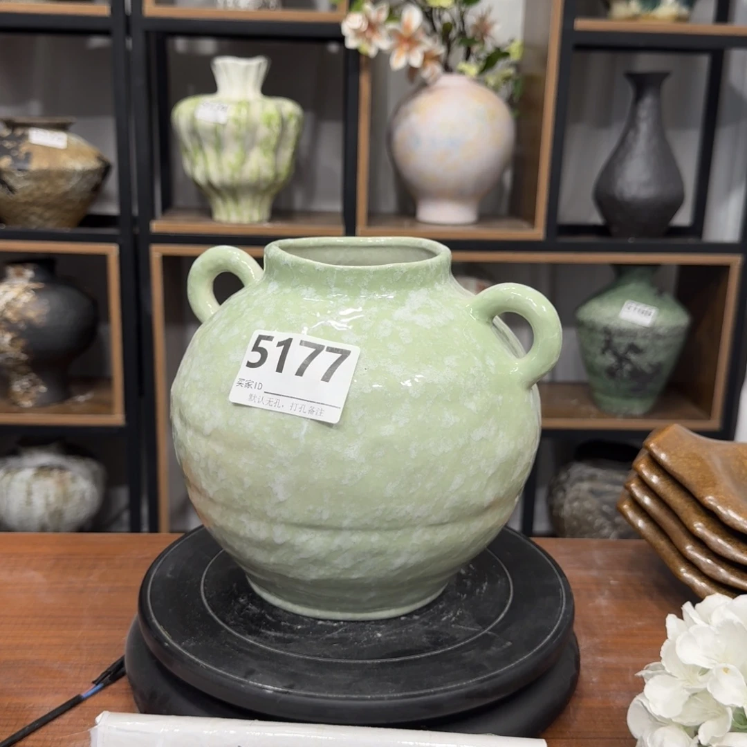 瓷片景德镇陶瓷花器默认无孔编号5177口8高21