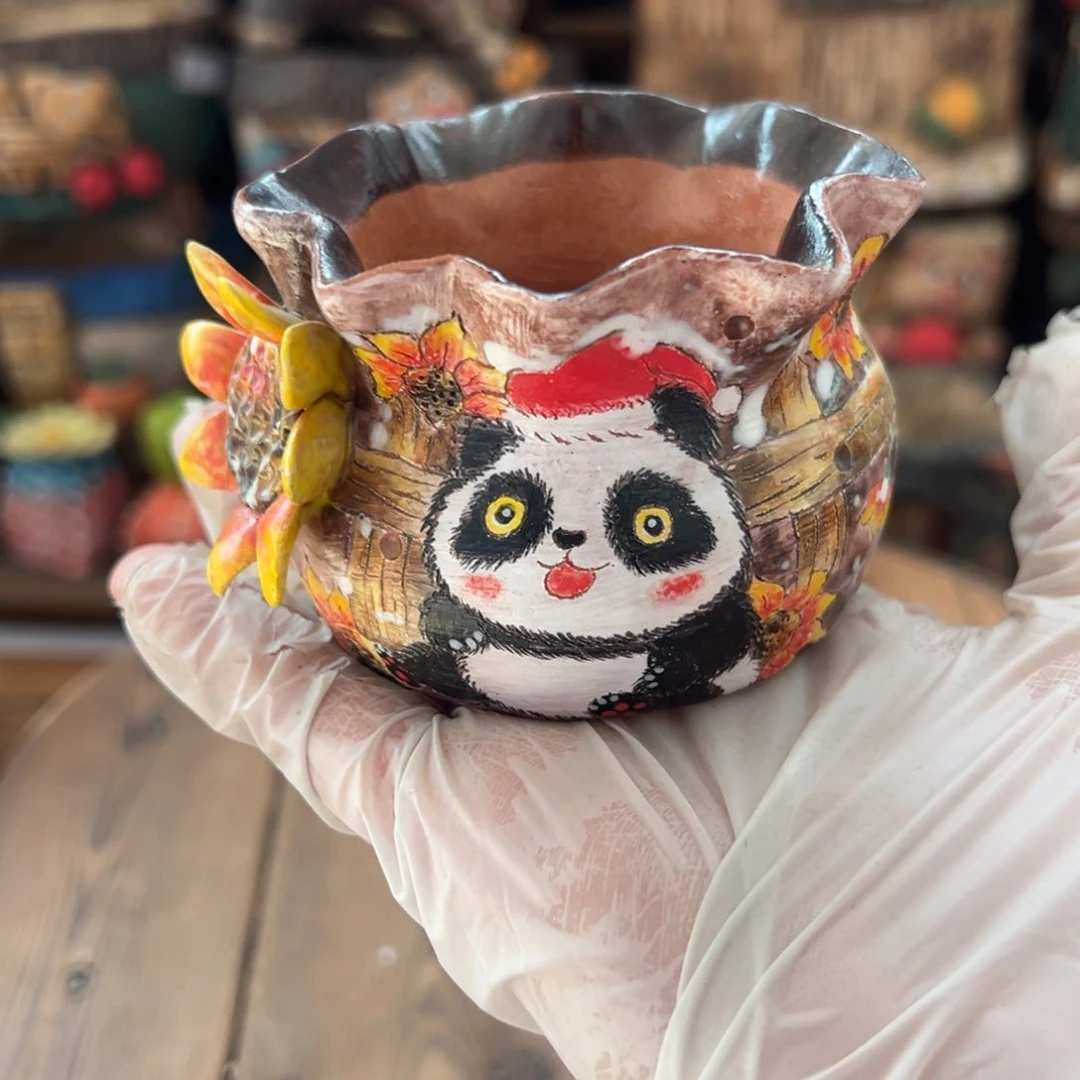 红陶花*特价手绘多肉花盆