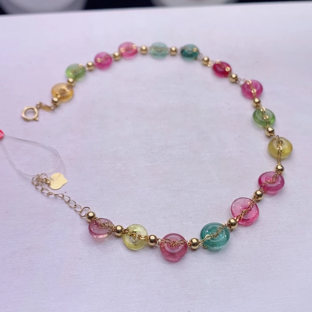 手链18K金镶嵌碧玺碧玺A手链