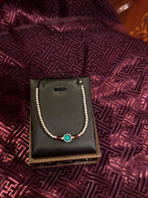 足银亚克力手链 央宗同款简约精致手链纯银