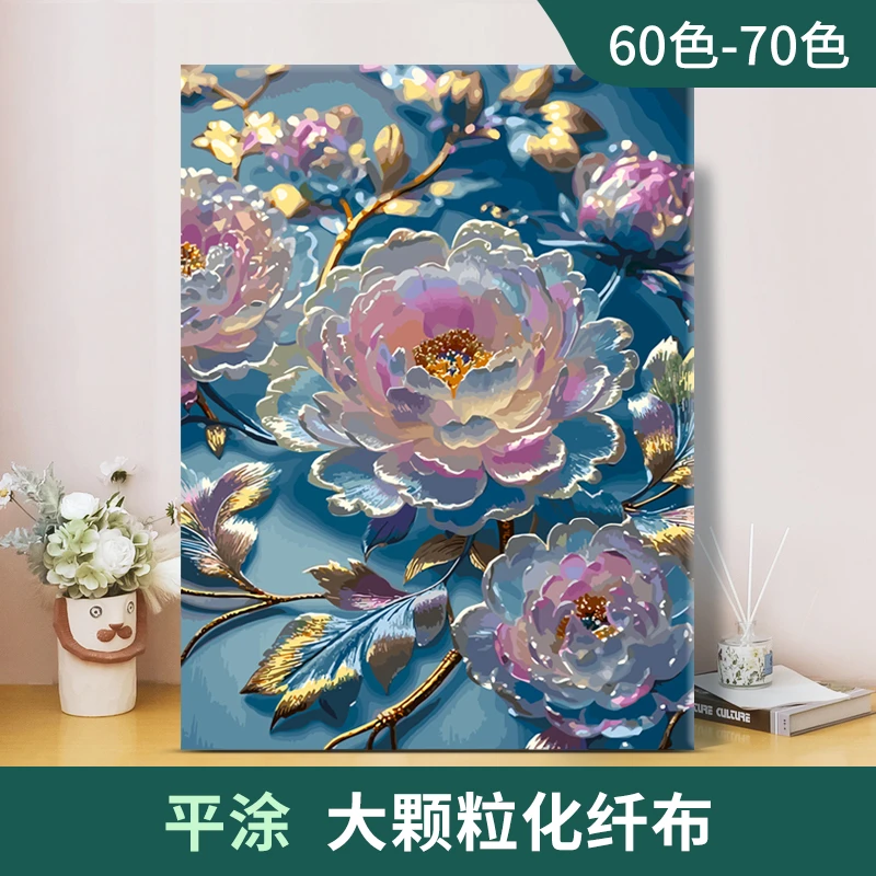 ziru gong yi pin/子儒画艺diy数字油画精选化纤布花卉系列1