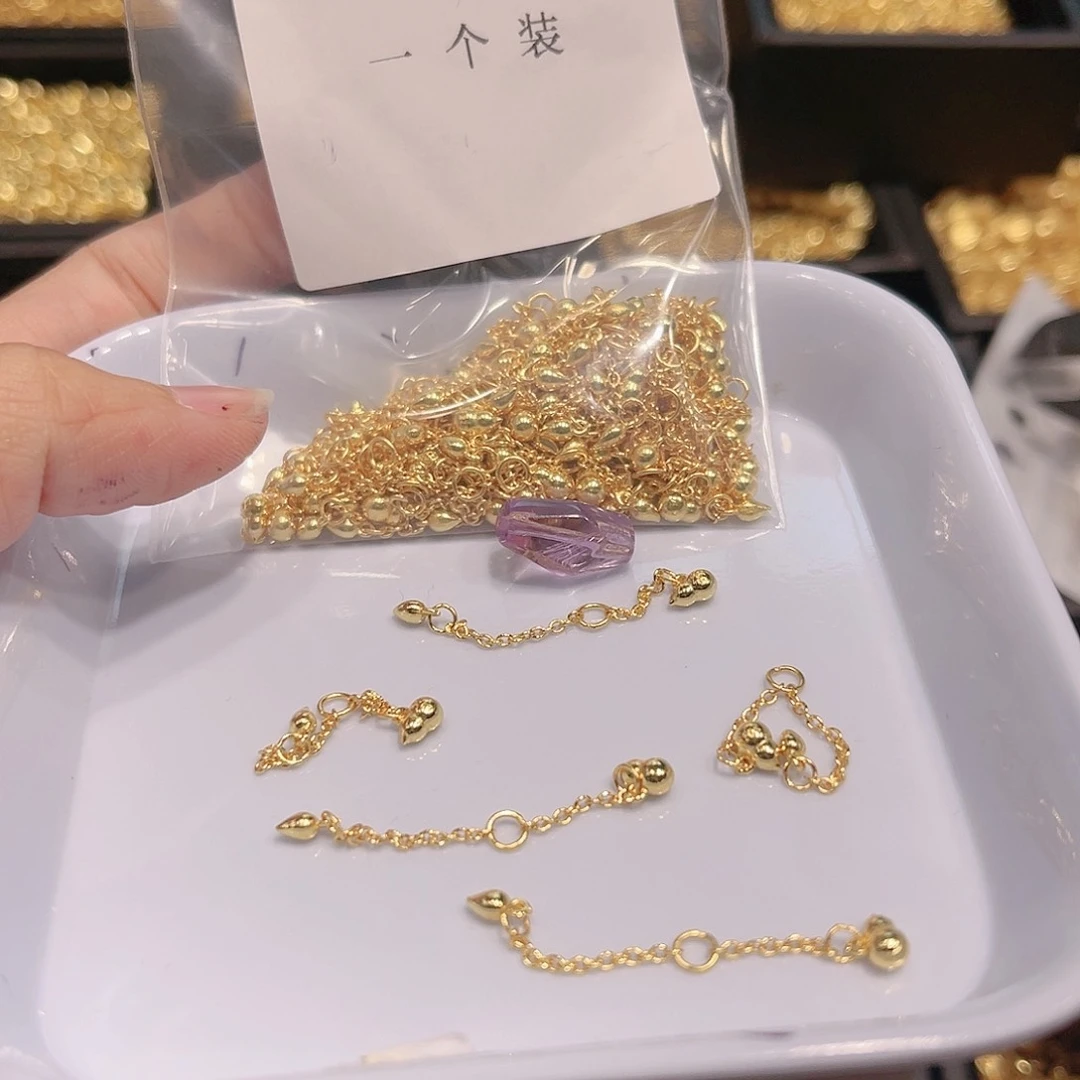 水晶珠宝半成品银S925镀金镶嵌73