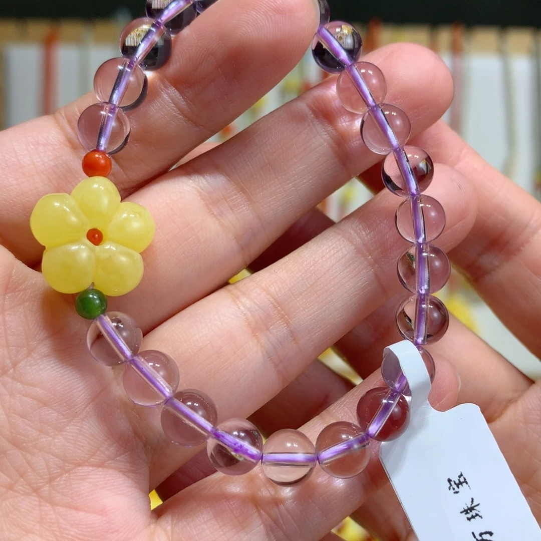 蜜蜡未镶嵌手链7.2mm