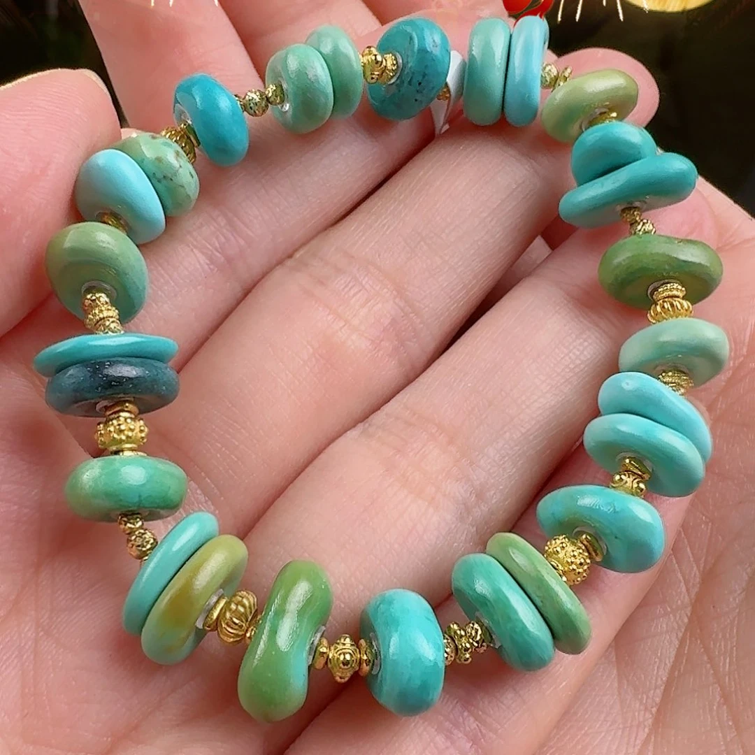 绿松石珠宝奇石18K金镶嵌