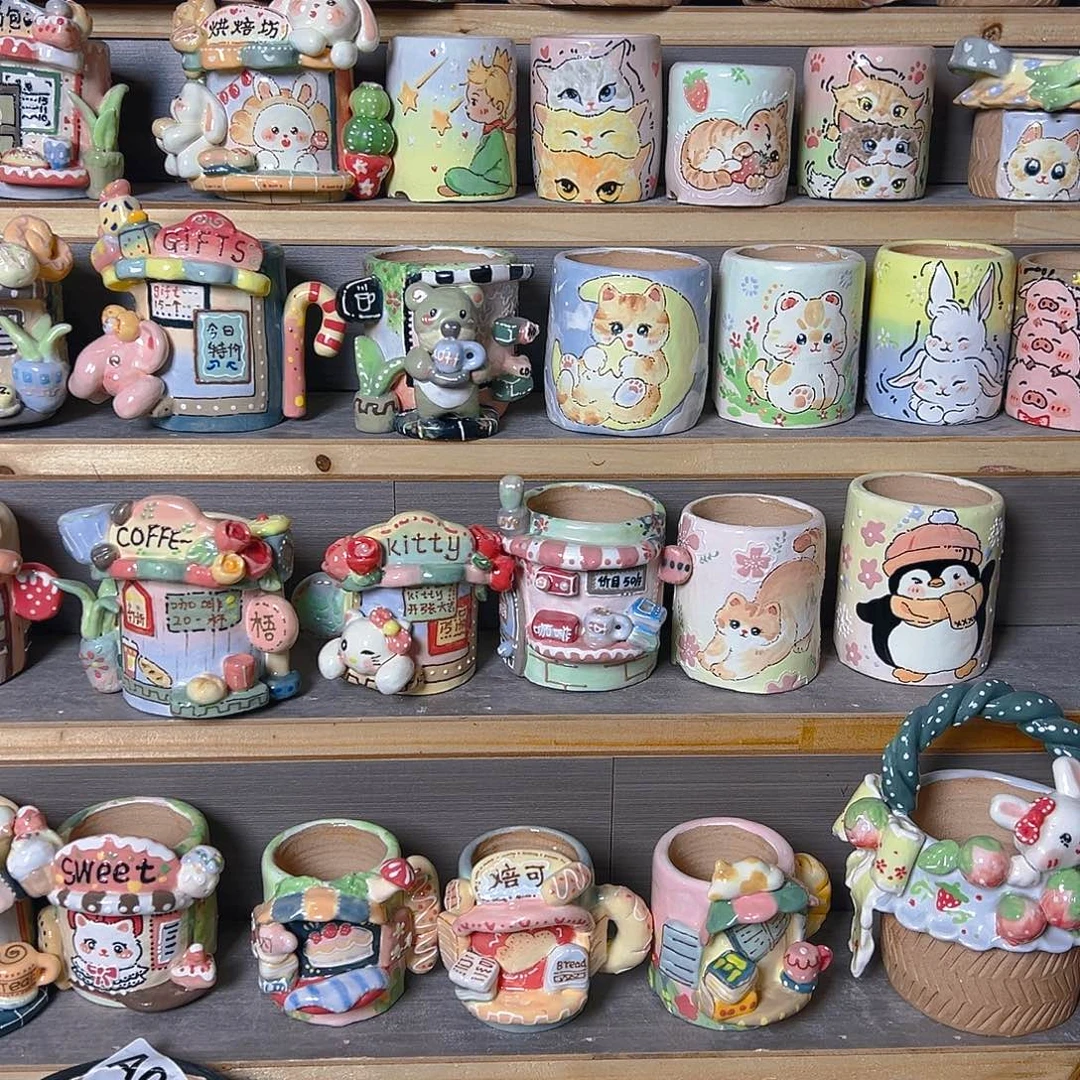 土***条老请假的手工多肉花盆