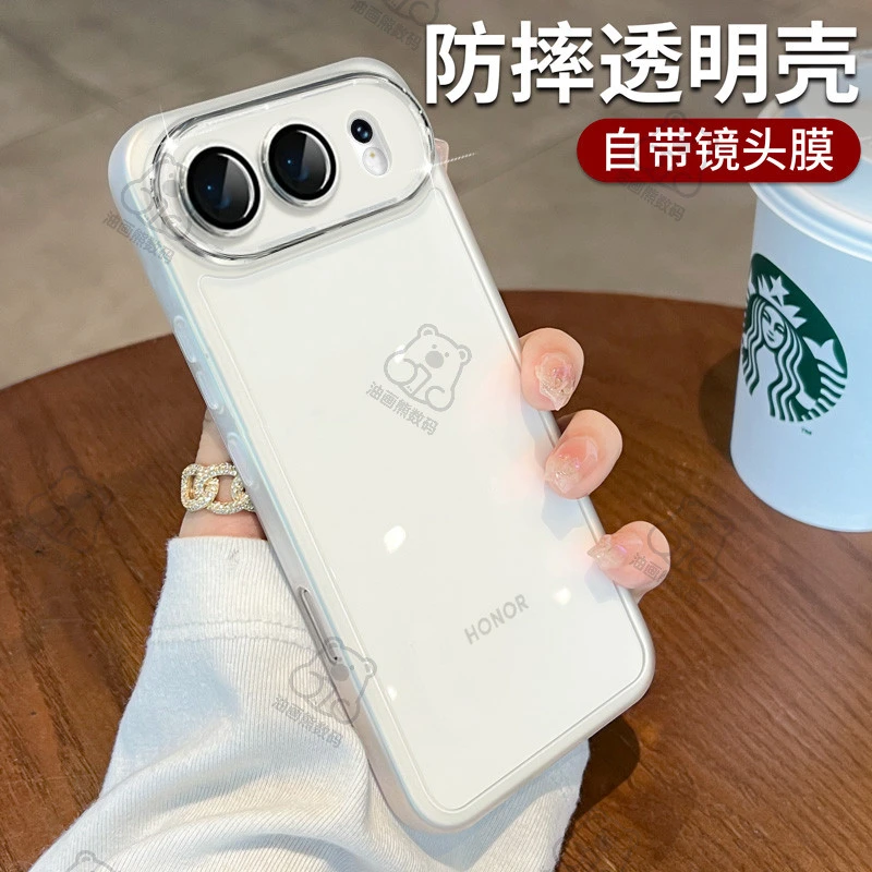 适用于荣耀500手机壳高端透明轻薄400Pro小众防摔硅胶全包新款ins