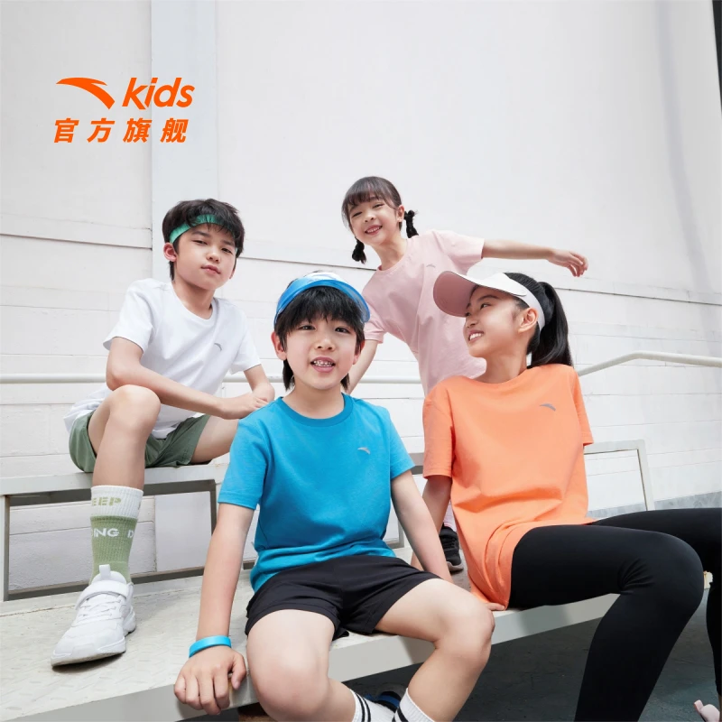 安踏儿童新款夏季百搭短袖T恤舒适亲肤透气男女童A372427101