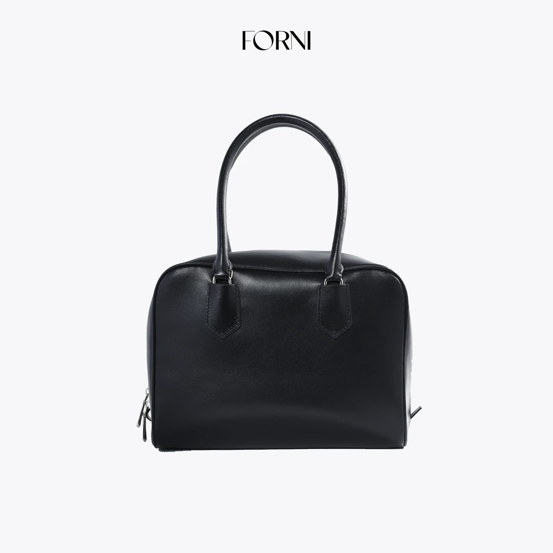 FORNI 通勤搭子 大容量羊皮手提复古保龄球吐司包