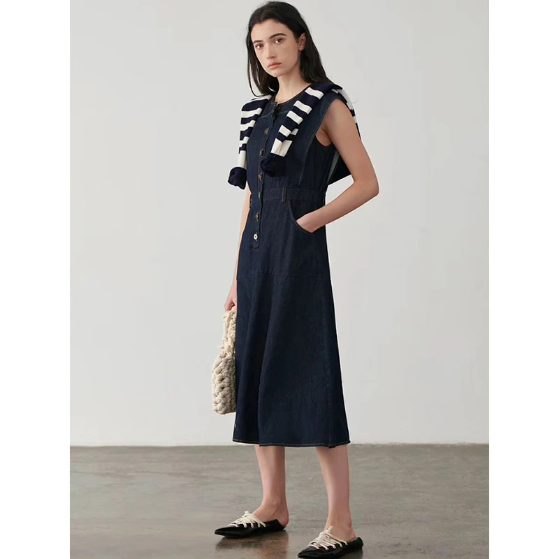 38537【碧K系列】时尚牛仔连衣裙TC308B