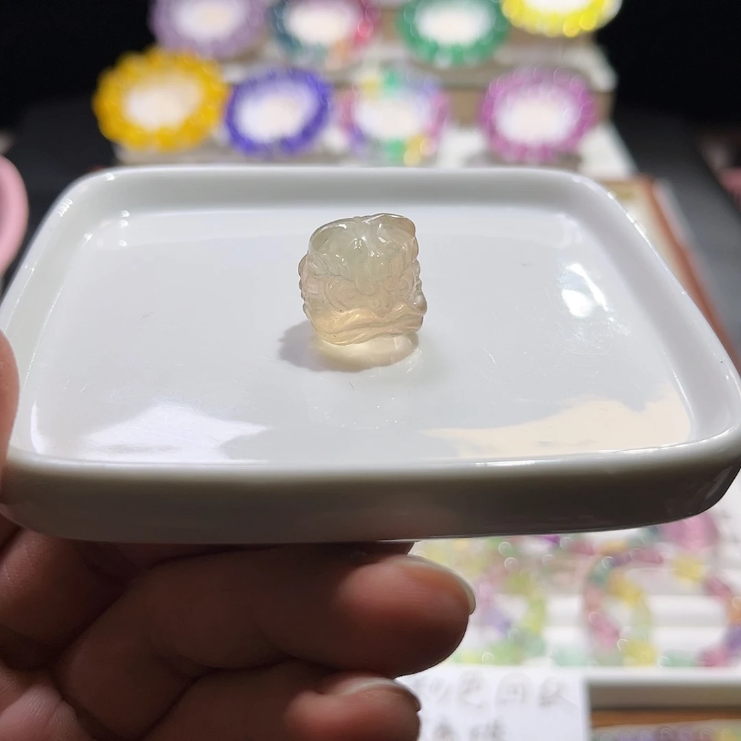 萤石未镶嵌手链蜜桃色