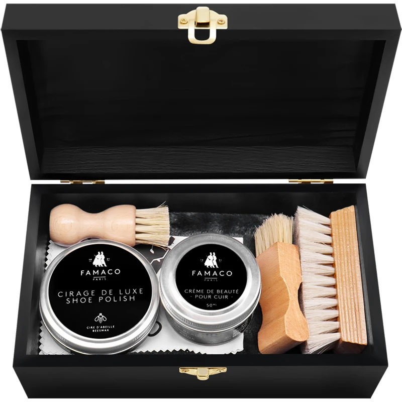 famaco鞋油套装黑色无色通用真皮保养油擦皮鞋护理工具打蜡养护油