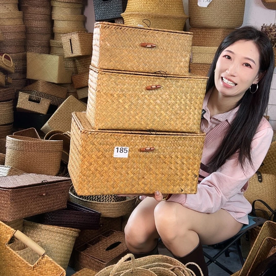 编织带草编包/草编收纳盒微瑕疵