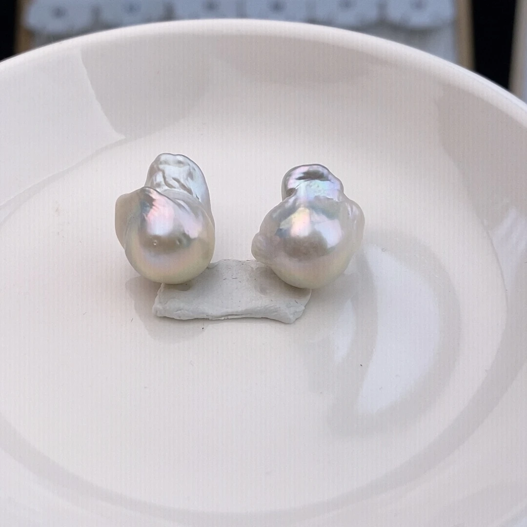 银S925镶嵌耳饰淡水珍珠