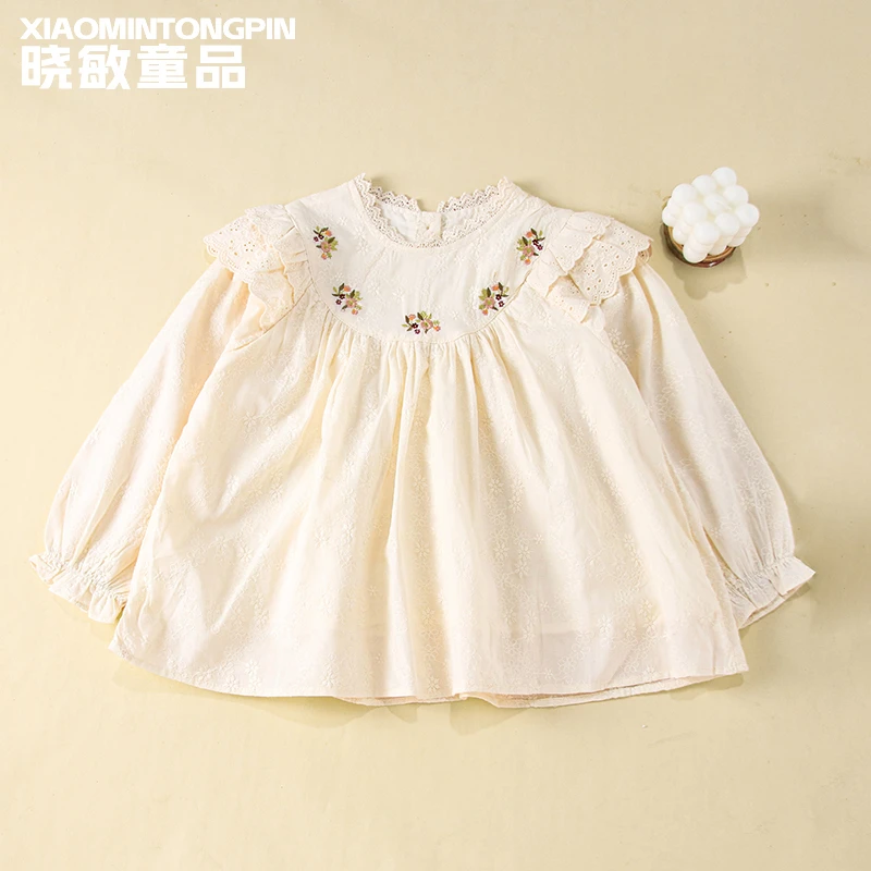 绣花碎花钩花衬衫3C2864