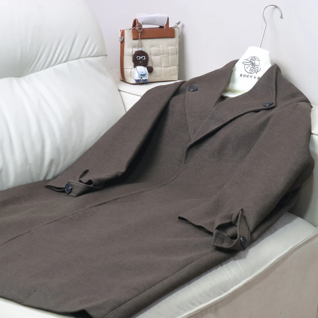 【12559】高品质原创设计两色百搭长款风衣外套星