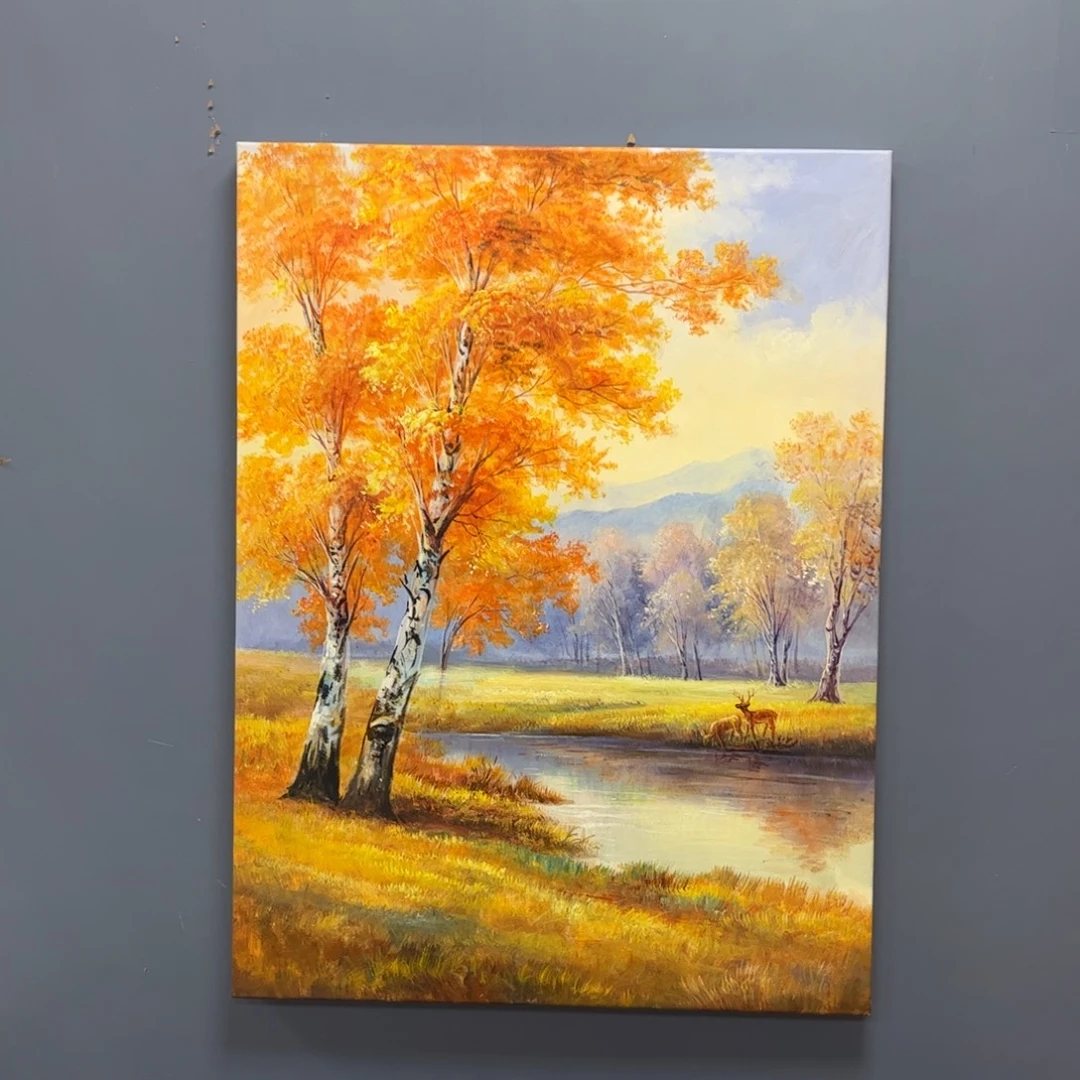 梅***子手工手绘精品油画60+80厘米