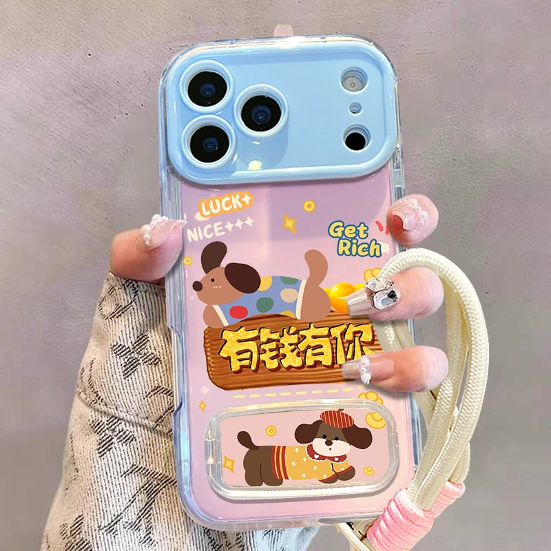 【苹果/华为/vivo/oppo/小米】适用波点狗有你撞色手机壳防摔女可爱