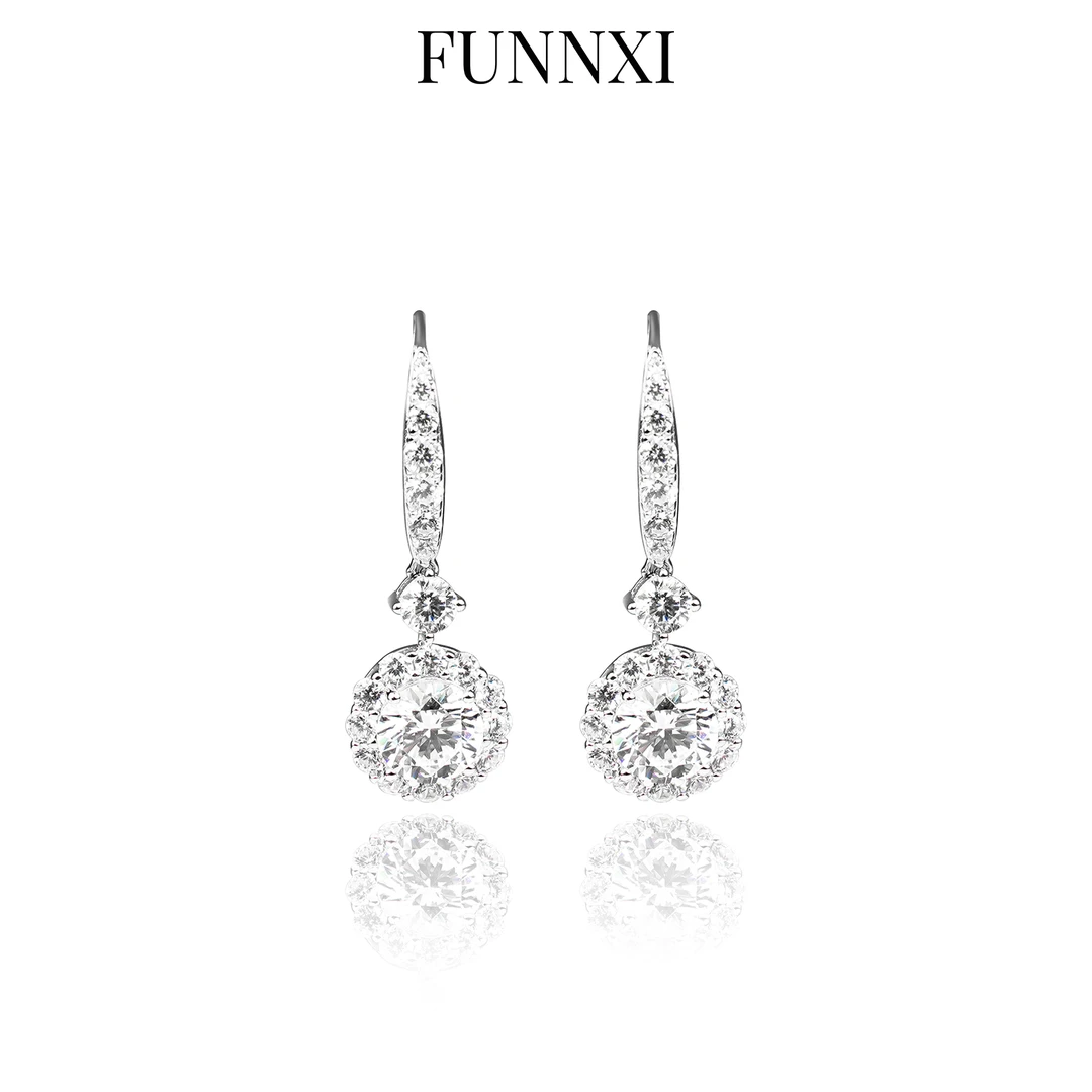 FUNNXI 925银合成锆石耳饰 【简爱】灵动轻奢百搭简约经典耳环
