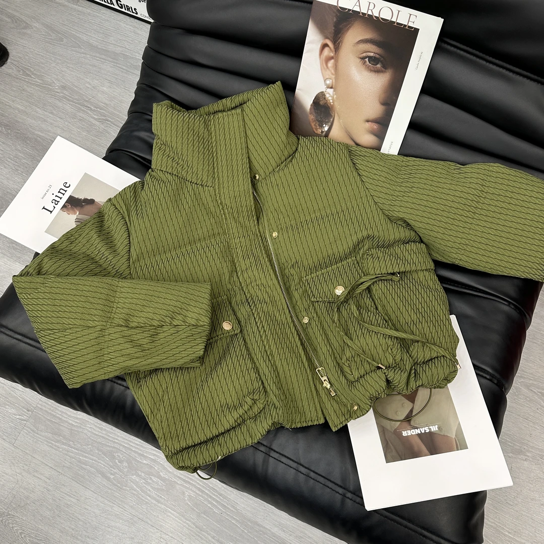 6753时尚棉服女2024冬季短款立领韩版休闲时尚潮流保暖外套