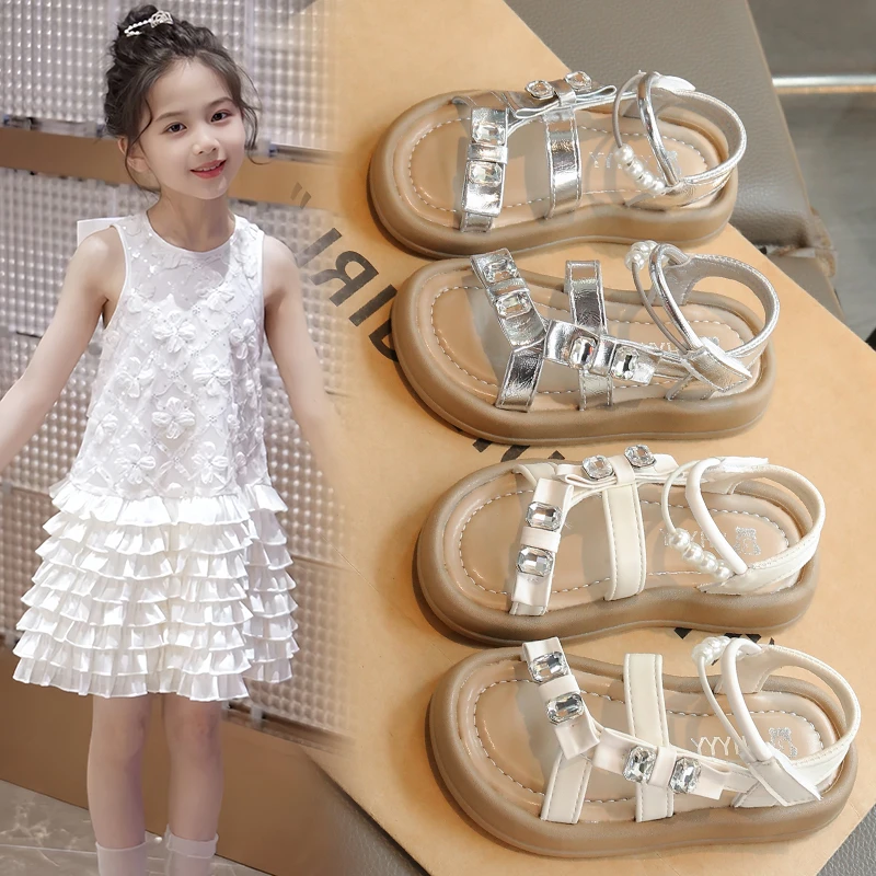 2025新款夏季儿童凉鞋中大童时尚女童休闲公主凉鞋厚底软底沙滩鞋