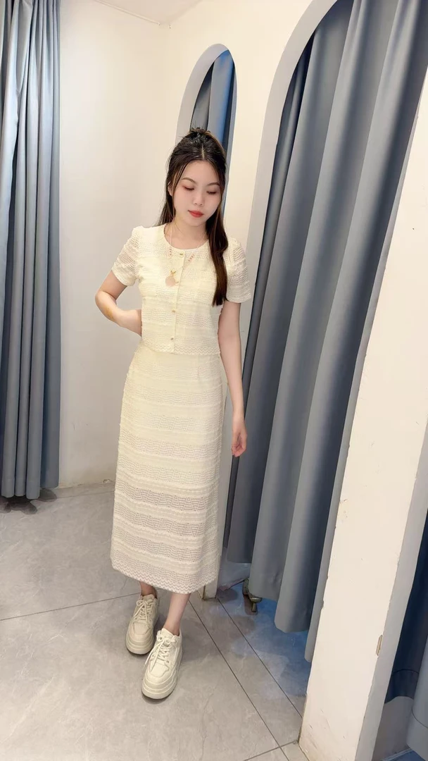 丹妮丝夏季新款女装时尚显瘦洋气两件套套裙