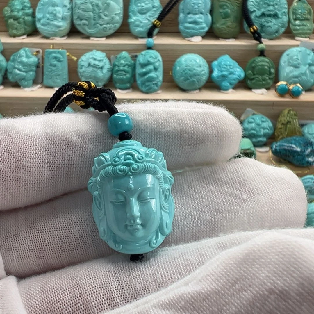 未镶嵌绿松石观音18.2mm