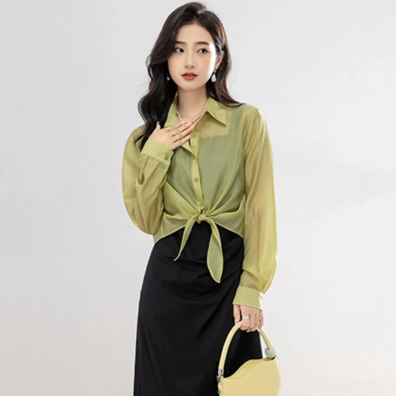 【雪娇定制】2025夏季多色莱赛尔防晒短款衬衫女