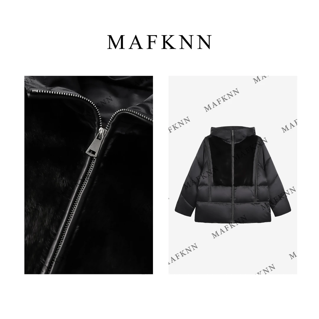 MAFKNN/玛肯时尚休闲简约冬季拉链纯色保暖羽绒服MK11601
