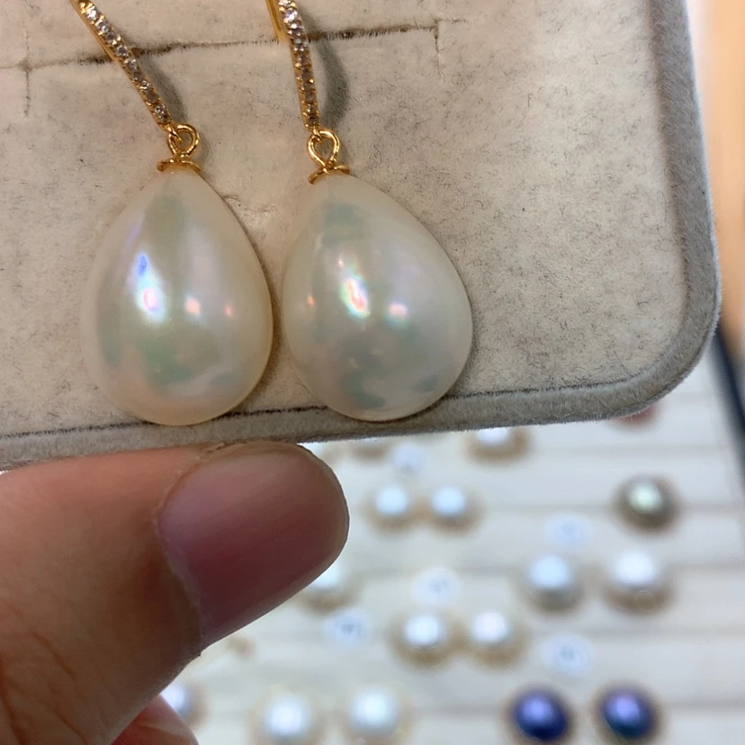 【闪购商品】耳饰拼合珍珠（马贝珠）银S925镶嵌