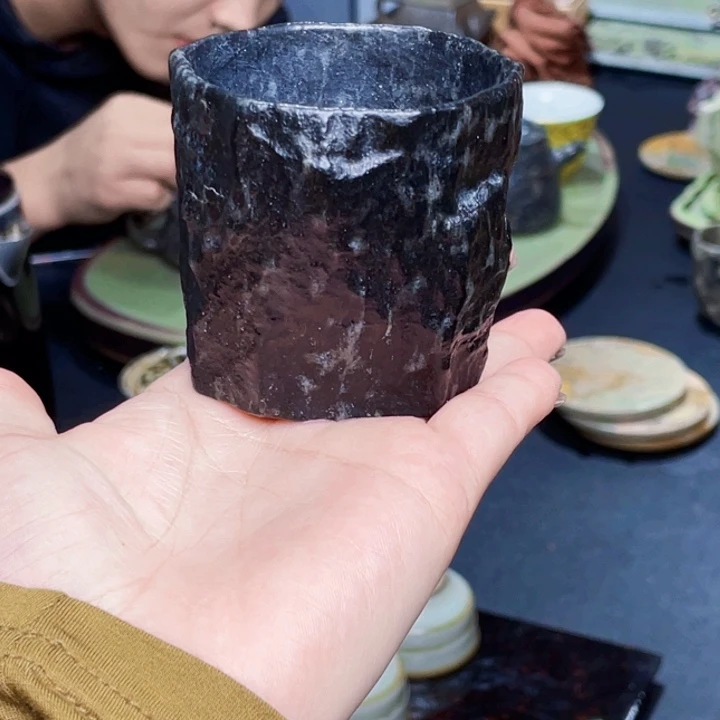 新***助冰碛岩杯子古朴手作