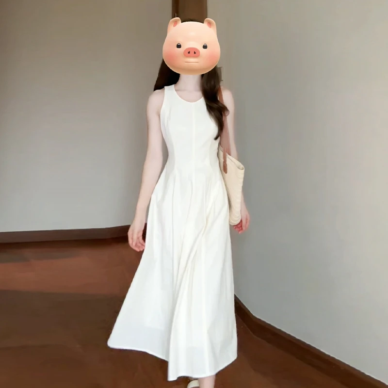 无袖背心连衣裙子女2025新款高级感小众海边度假气质长裙夏季