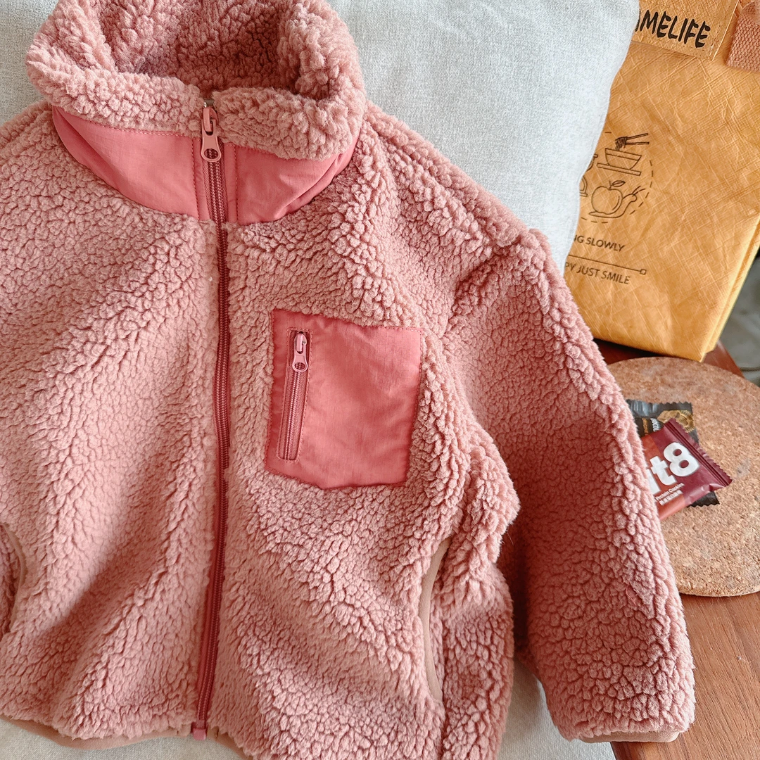 【JMJQ 201515】秋冬儿童韩版洋气休闲时尚双面绒保暖加厚立领外套