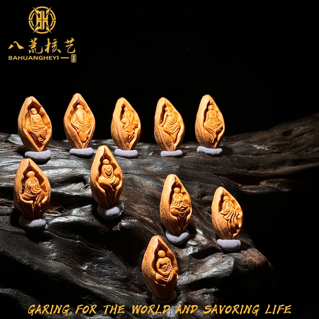 BAHUANG 包衣无相佛1.4*2.5橄榄核雕刻文玩手把件手持！精品文玩！