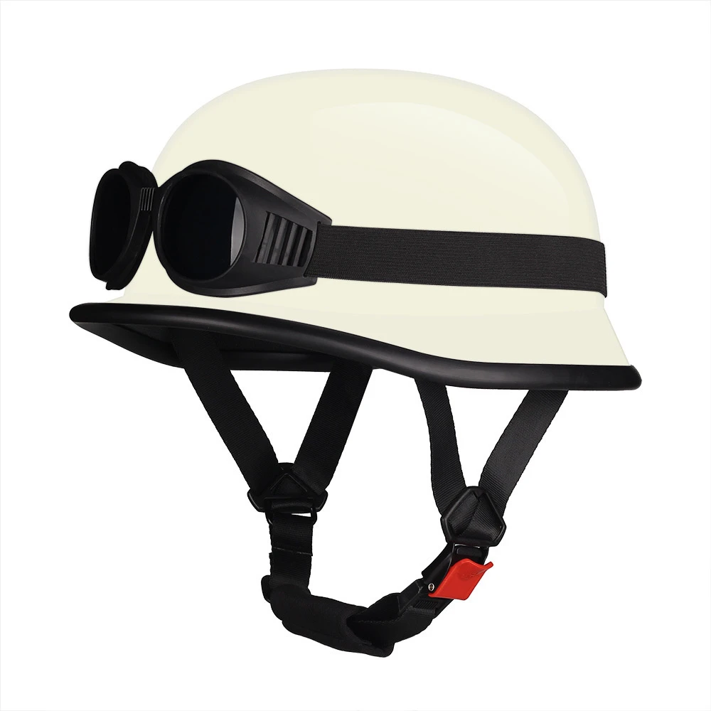 德式大兵盔复古巡航机车瓢盔四季半盔3c认证摩托车头盔踏板半盔