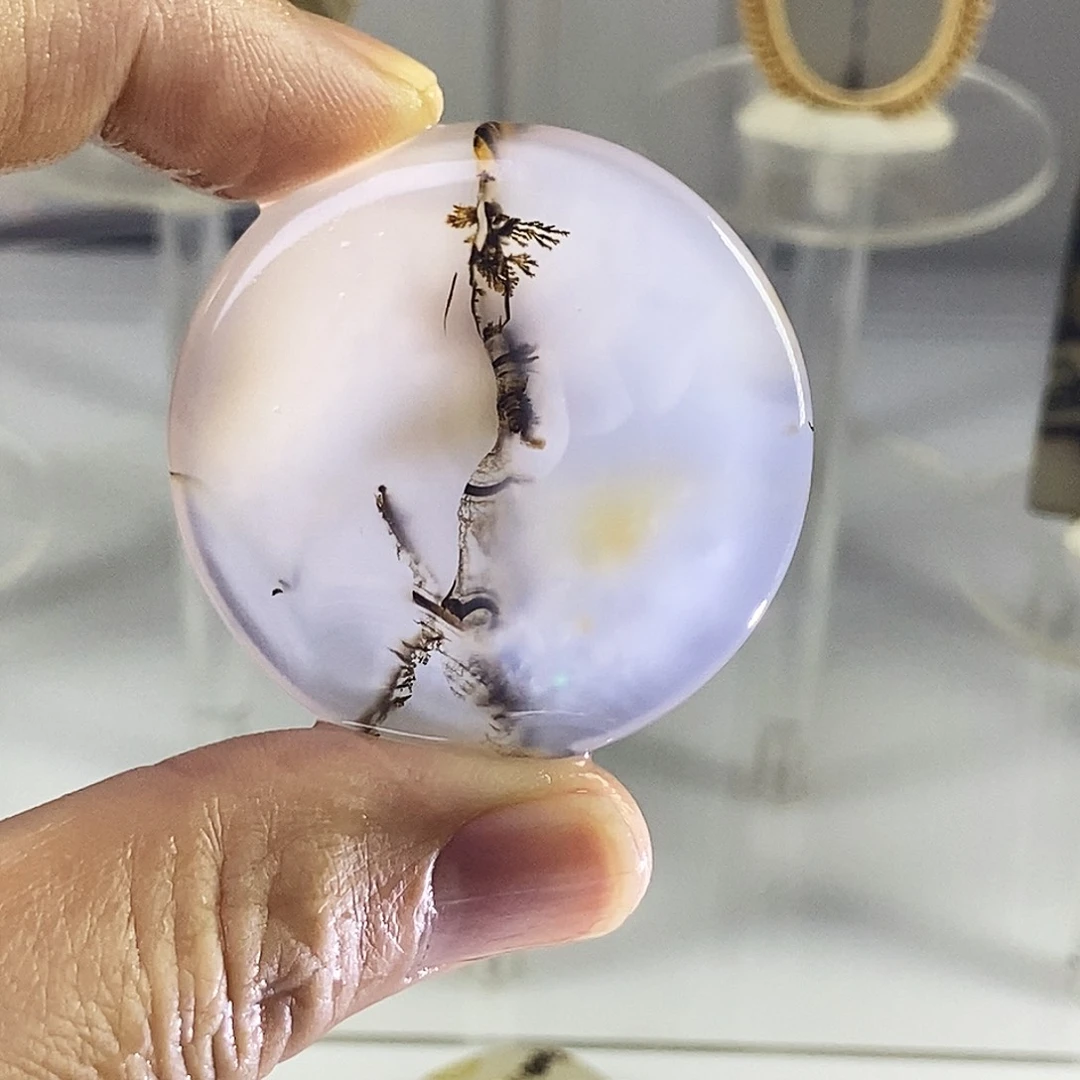 合成碳硅石非金属时尚图纹画面石饰品