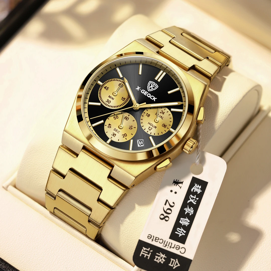 新款男士手表防水夜光石英多功能气质百搭潮流高颜值防水夜光手表