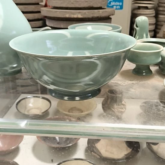 清凉寺汝瓷仿古釉纯手工撇口碗