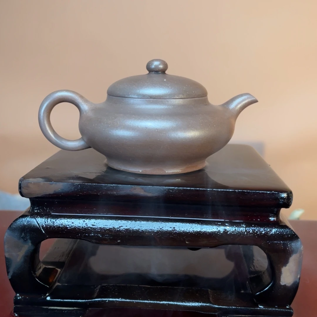 茶壶紫砂高端130cc紫泥水扁壶