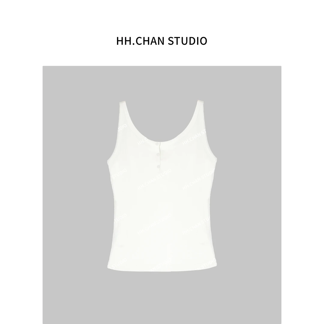 HH.CHAN“简约吊带”2025春夏棉通勤白色百搭打底吊带HH52E35797