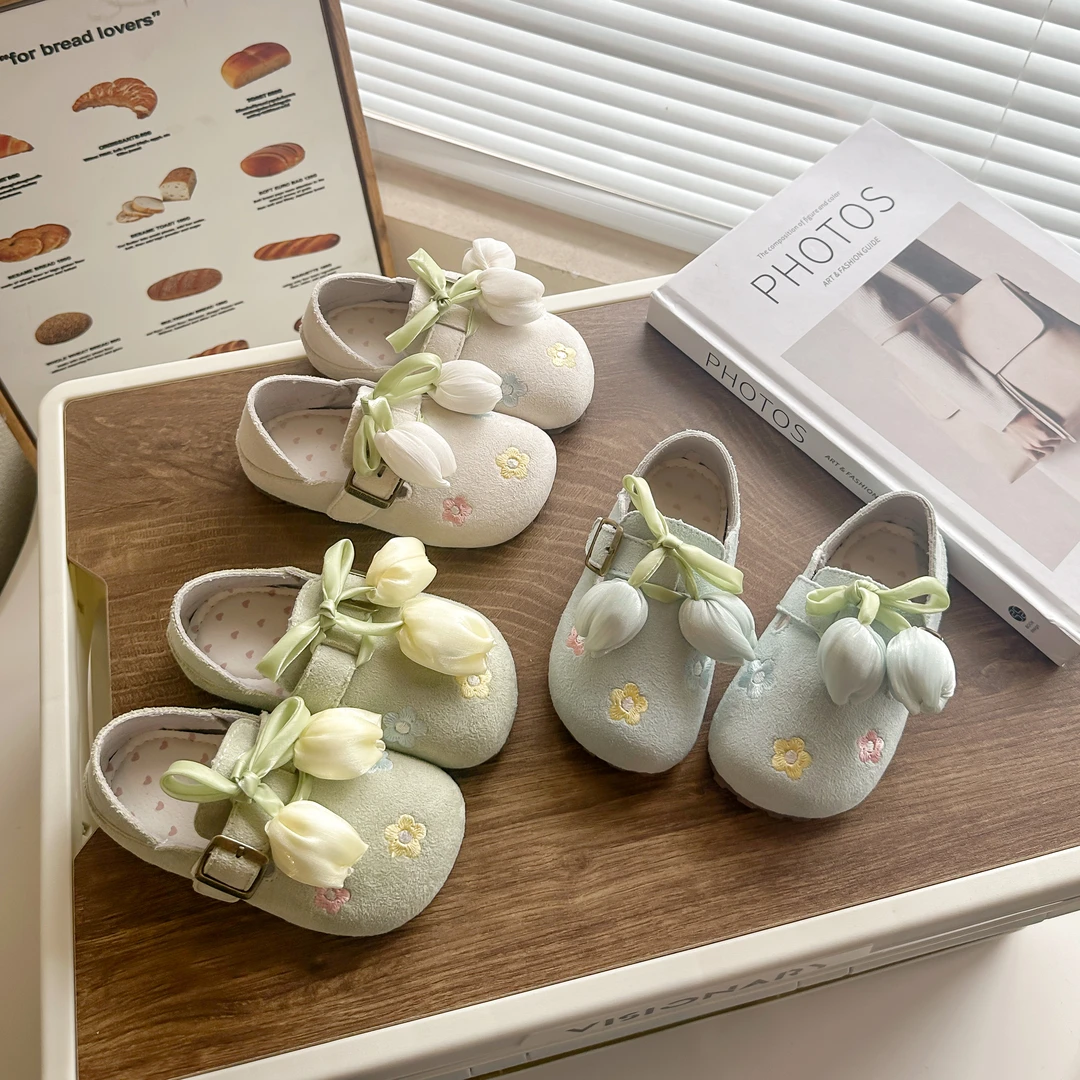 【奶思】2025秋季新款儿童鞋子甜美女童公主小皮鞋小清新软底童鞋