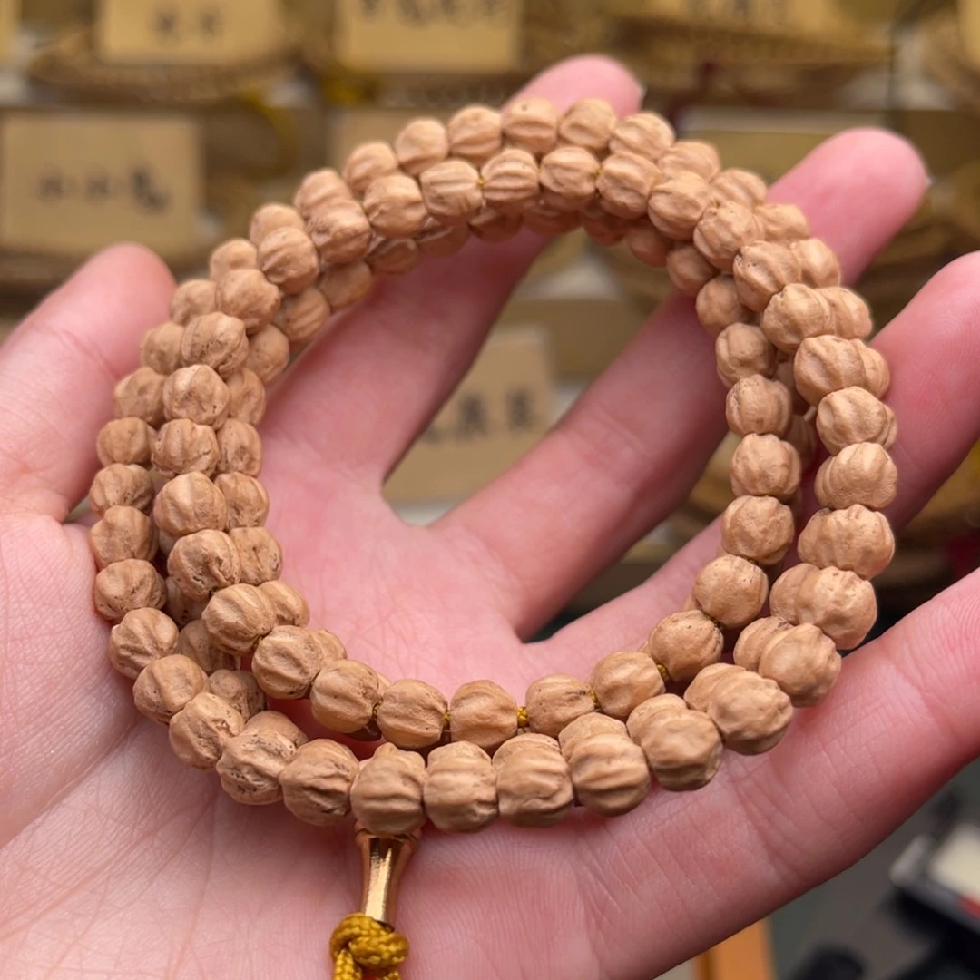 柏香籽/百香籽手串粉皮原桩莲花龙脊6.3