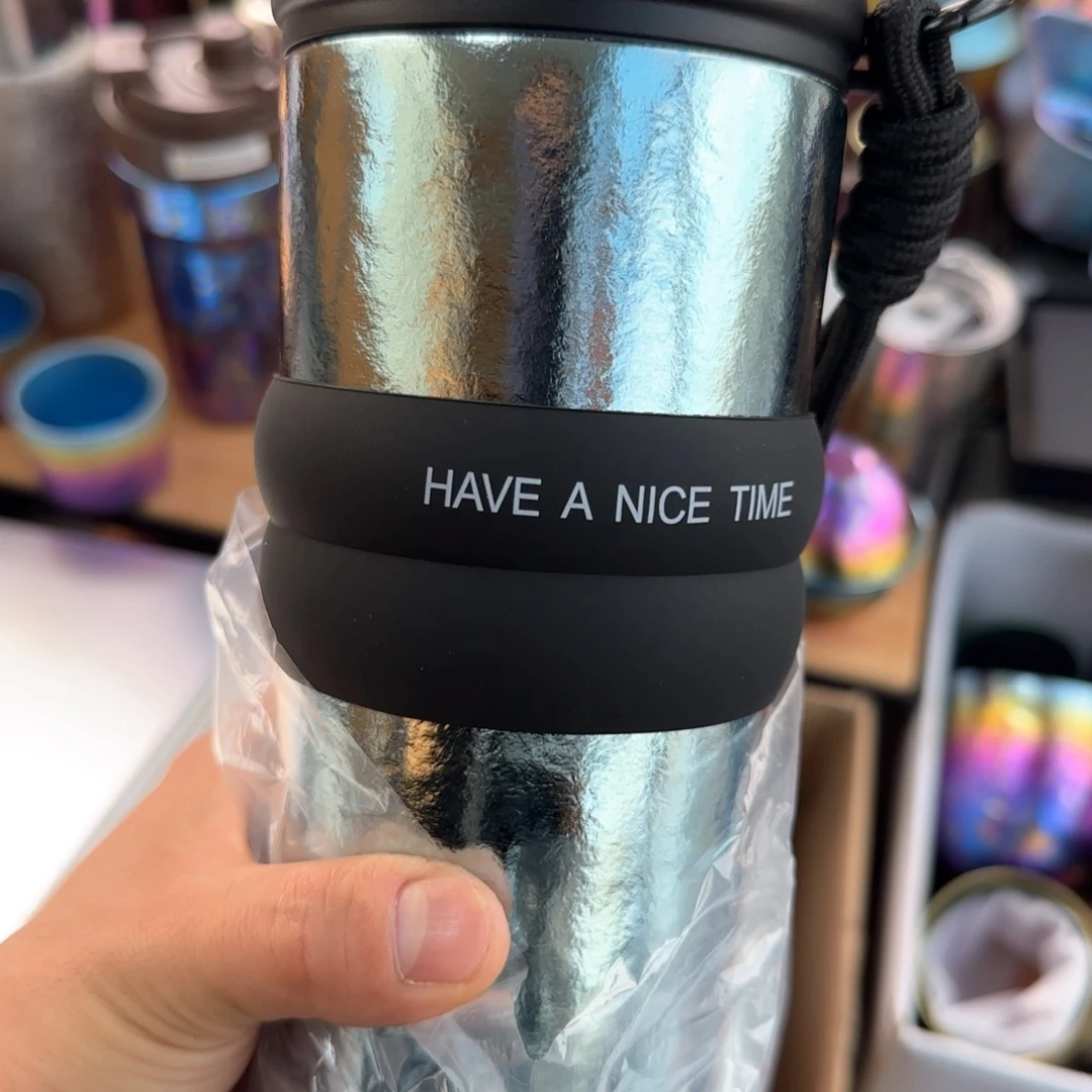 纯钛微瑕蓝色吸管杯一个