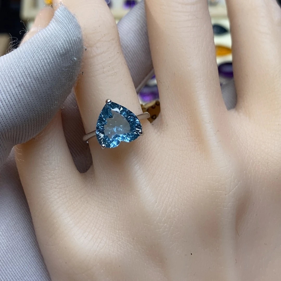 戒指银S925镶嵌托帕石