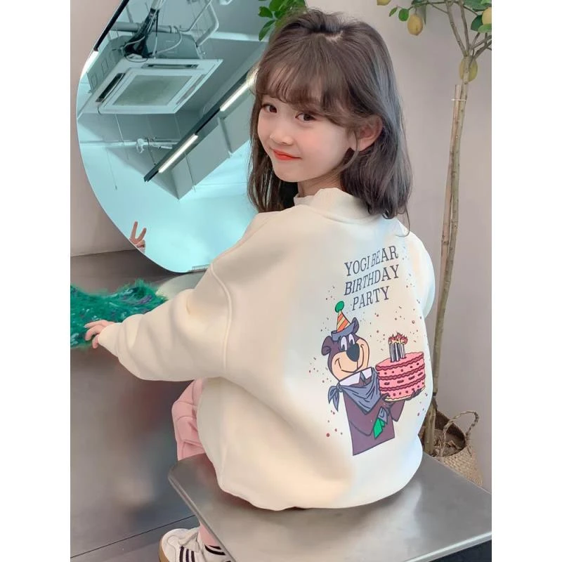 女童秋款卫衣2025新款洋气女孩长袖韩版卡通上衣中大童儿童衣服